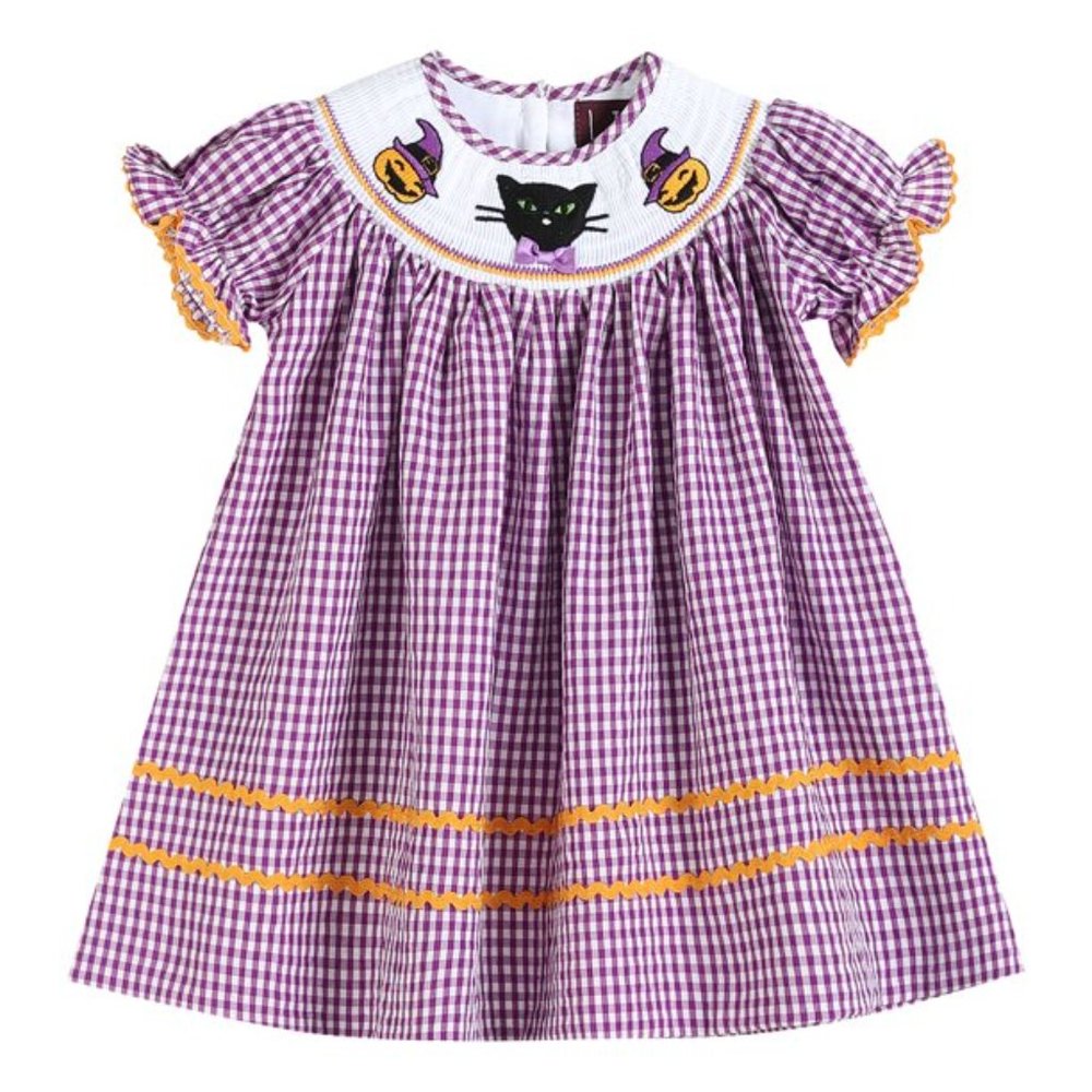 Toddler Girls Smocked Halloween Dress 2T